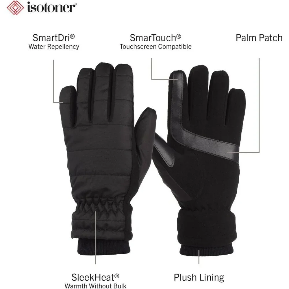 Women's Black Water Repellent Sleekheat Gloves Touchscreen Flip Iridescent